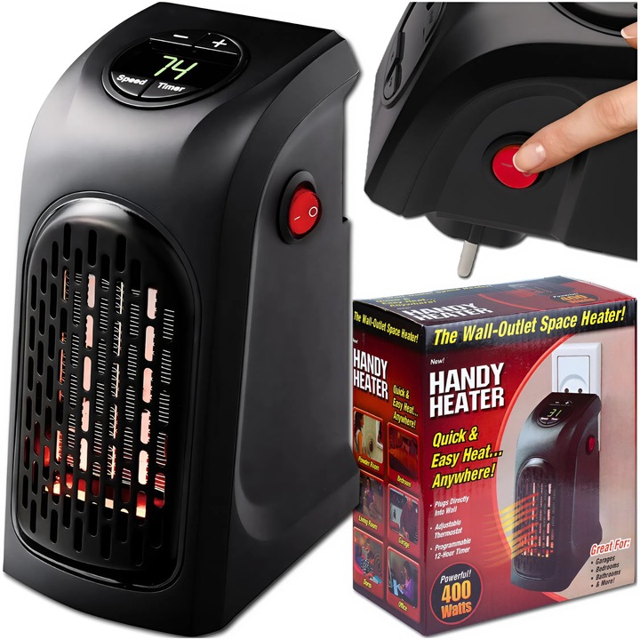 TERMOWENTYLATOR FARELKA ELEKTRYCZNA GRZAŁKA Z REGULACJA TEMPERATURY + TIMER