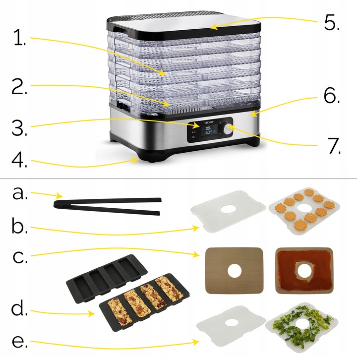 10w1 DUŻA Suszarka do Grzybów Owoców Yoer 450W INOX Timer +6 SIT+9