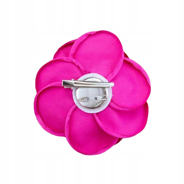 BROSZKA KWIAT KWIATEK RÓŻOWA FUCHSJA FUKSJA RÓŻA ATŁASOWA KWIAT PRZYPINKA