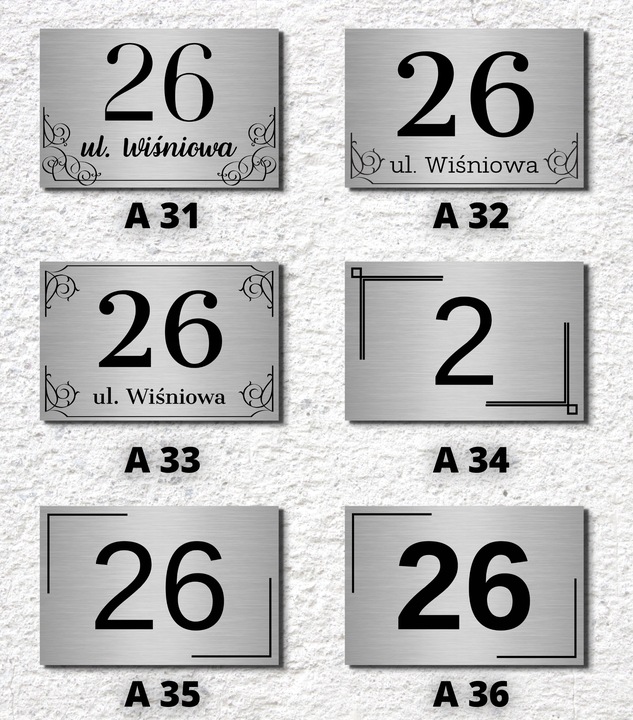 TABLICZKA TABLICA ADRESOWA NUMER DOMU ALUMINIOWA NAZWA NR ULICY ADRES 30X20