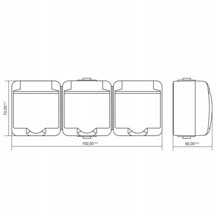 Gniazdo hermetyczne GHE-3D IP54 N/T Z/U Karlik