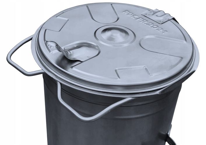 Pojemnik metalowy na śmieci popiół 110l ocynk koła