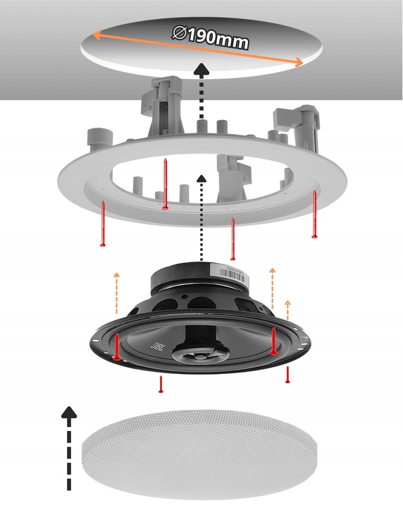 JBL Stage2 65F 165mm 480W Głośniki Sufitowe 2-Drożne | Zestaw
