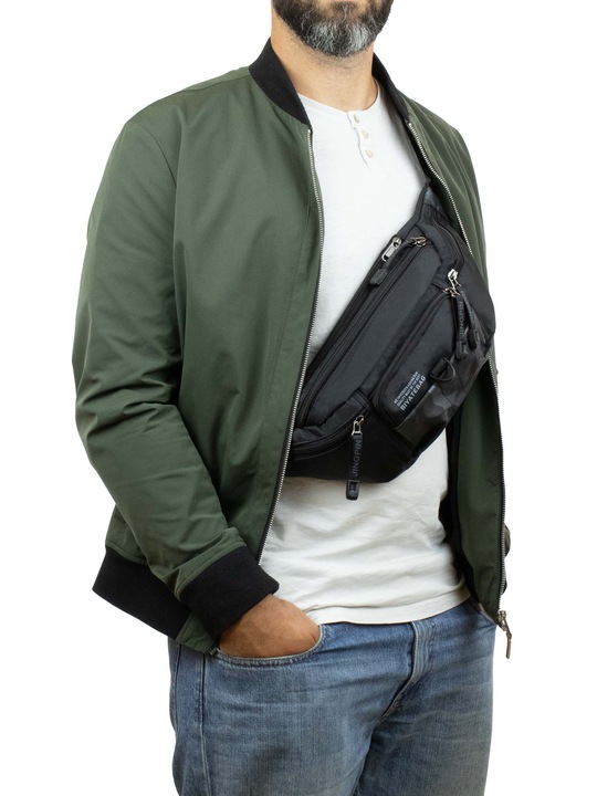 Torebka saszetka BIODRÓWKA NERKA męska POJEMNA SOLID PREMIUM BARDZO DUŻA