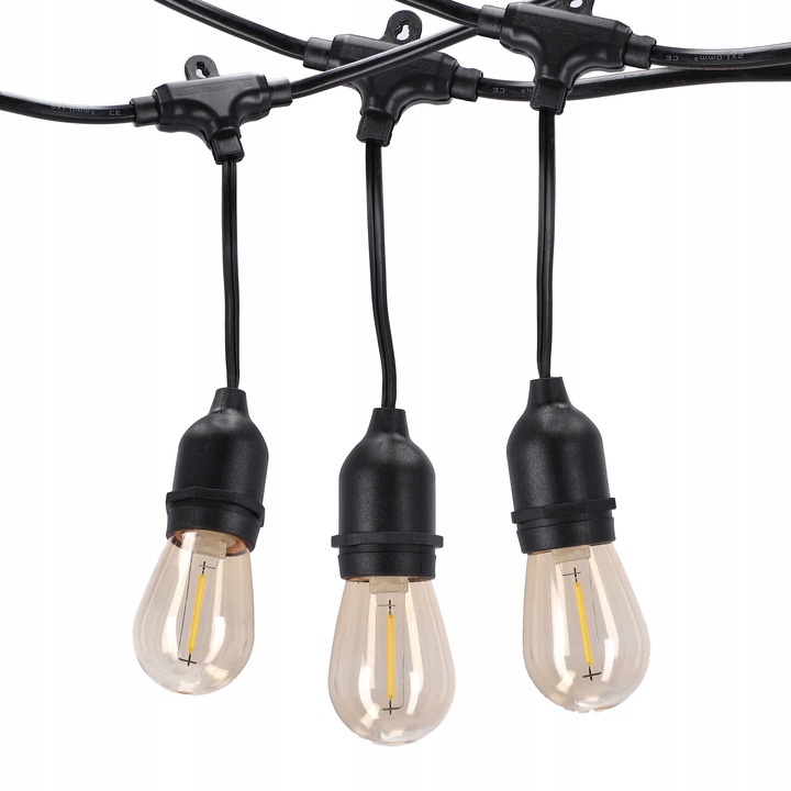 Girlanda OGRODOWA ŁAŃCUCH 10M + 20X żarówki LED