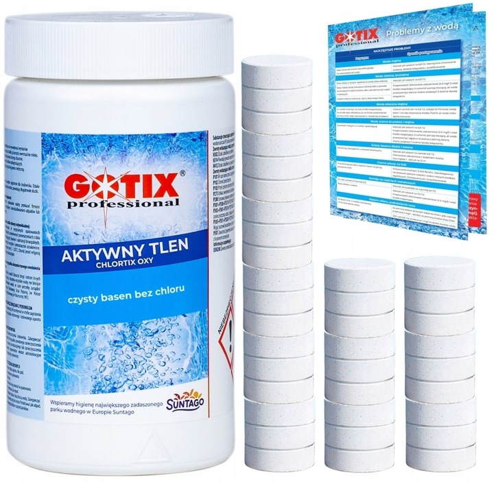 Aktywny Tlen do Basenu Jacuzzi SPA Chemia Basenowa bez Chloru Tabletki 1KG