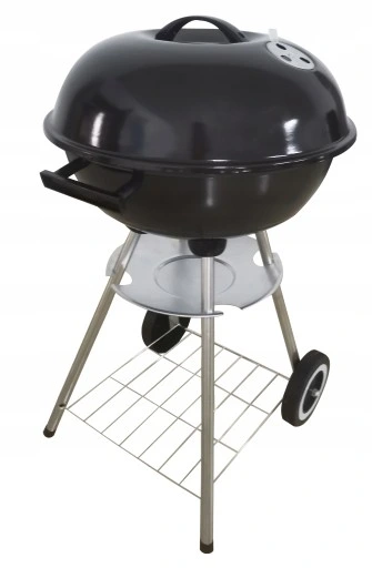 Grill BBQ KETTLE Ogrodowy węglowy na brykiet Zamykany POKRYWA półka