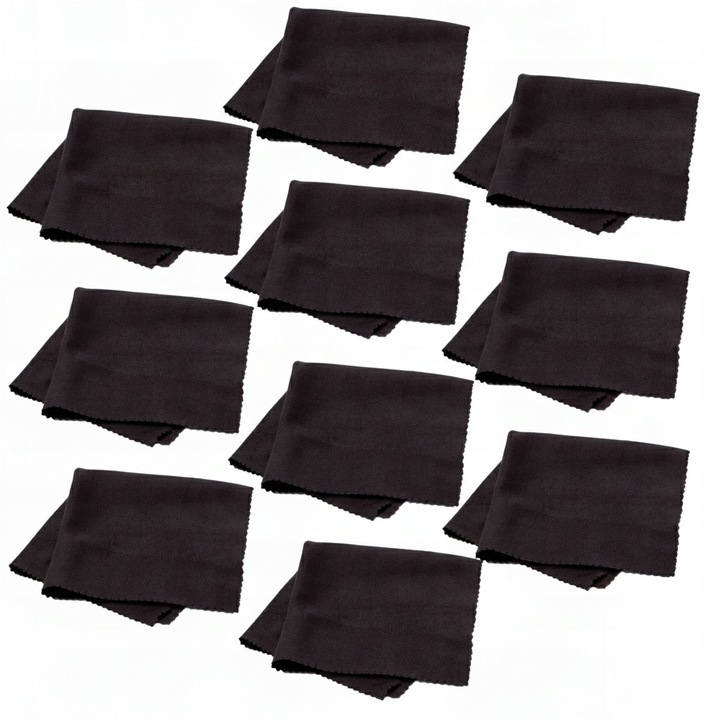 Ściereczki z mikrofibry do czyszczenia okularów 10 szt. czarne - 10 sztuk