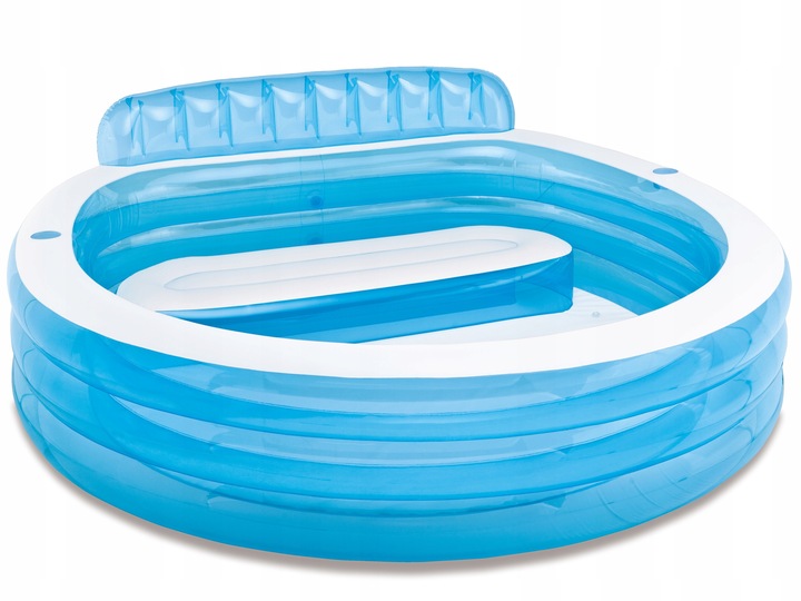 Basen Ogrodowy Dmuchany Intex z Ławeczką Oparciem