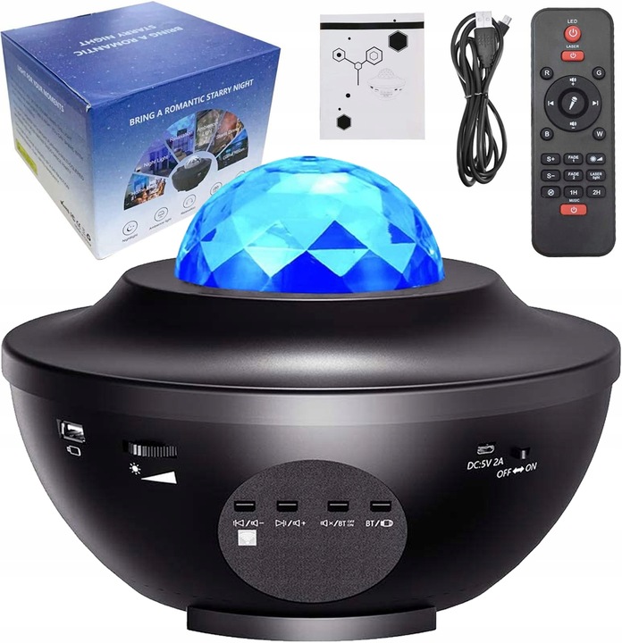 PROJEKTOR GWIAZD STAR LED LAMPKA NOCNA BLUETOOTH