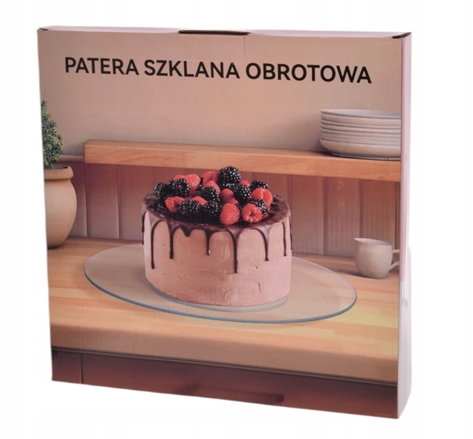 Patera obrotowa szklana do tortu ciasta talerz 30 cm
