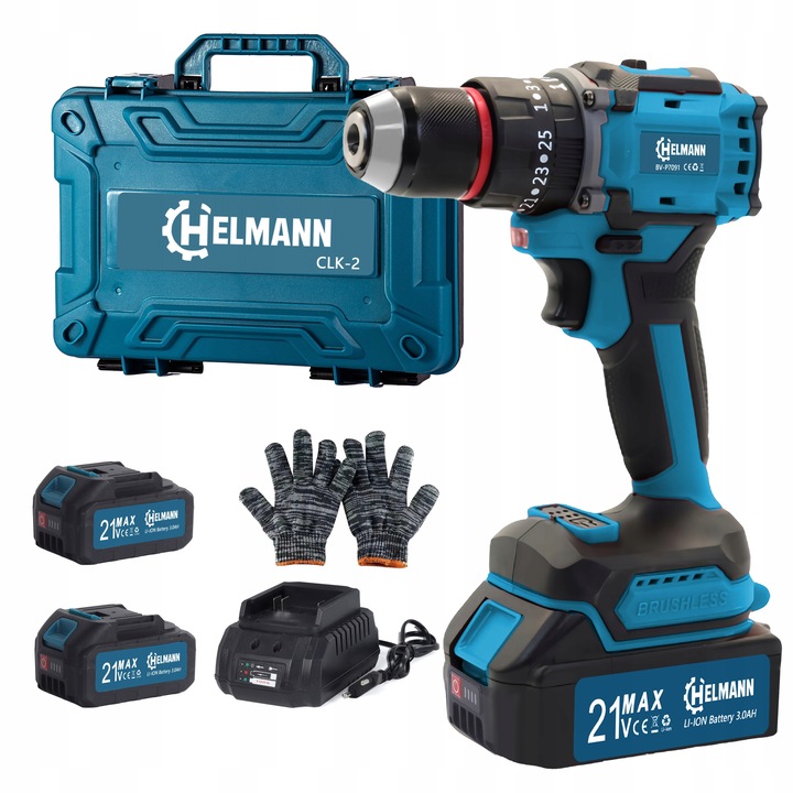 PROFESJONALNA WIERTARKO WKRĘTARKA AKUMULATOROWA 2AKU 3 Ah 21V UDAROWA