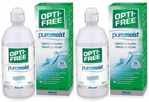 Zestaw płynów do soczewek Alcon Opti-Free PureMoist 2 x 300 ml.
