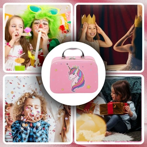 KUFEREK KOSMETYKÓW ZESTAW DO MAKIJAŻU I PAZNOKCI JEDNOROŻEC DZIECI PREZENT