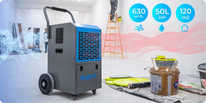 PRZEMYSŁOWY POCHŁANIACZ WILGOCI 650W BUDOWLANY OSUSZACZ POWIETRZA