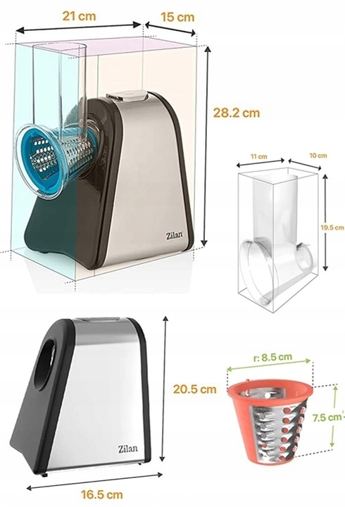 SZATKOWNICA ELEKTRYCZNA ROZDRABNIACZ DO WARZYW OWOCÓW 4 KOŃCÓWKI 200W