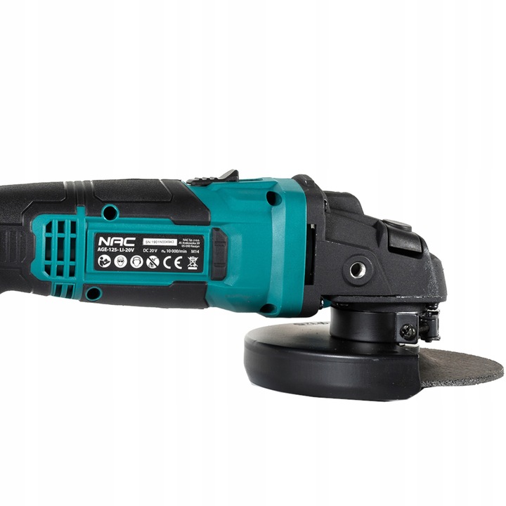 SZLIFIERKA Kątowa AKUMULATOROWA NAC 20V 125 mm M14 solo Wydajna + KLUCZYK
