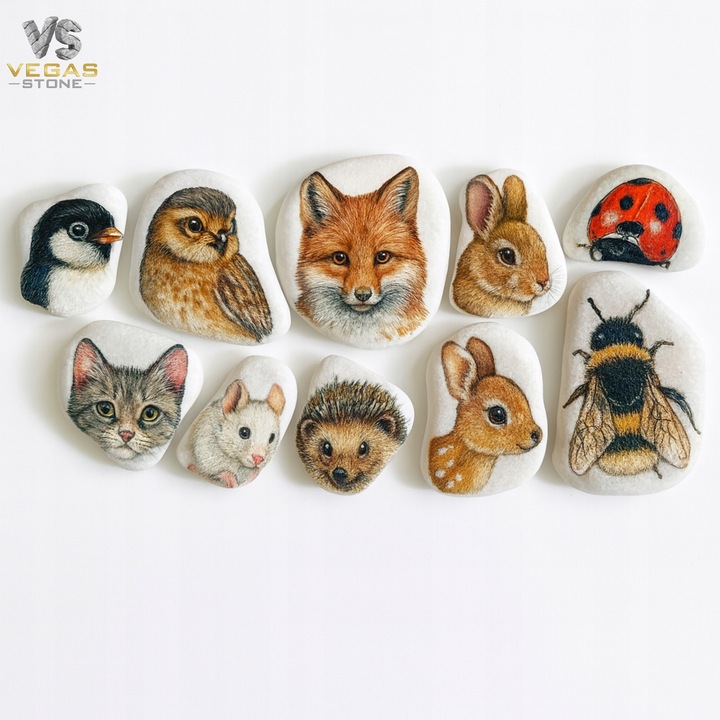 KAMIENIE DO MALOWANIA DLA DZIECI BIAŁE PŁASKIE 4-6CM GŁADKIE ZESTAW