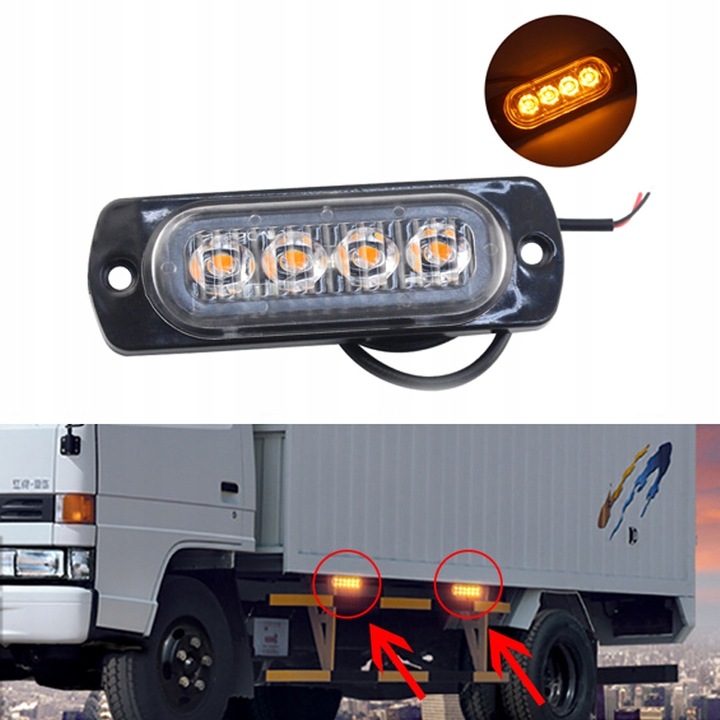 LAMPY OSTRZEGAWCZE LED LAWETA POMOC STROBOSKOPY KOGUT DO ATRAPY POMARAĆZOWE