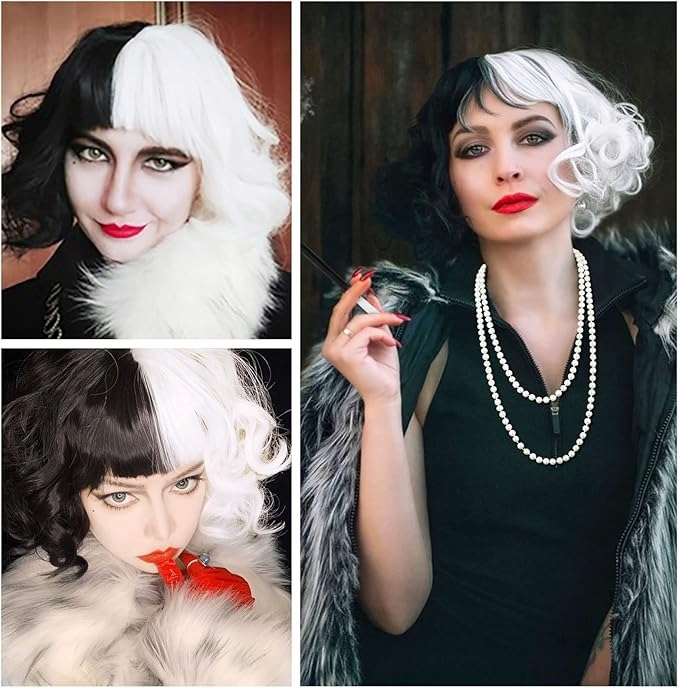 STRÓJ PRZEBRANIE DAMSKIE CRUELLA DE MON KOSTIUM FILMOWY 6el HALLOWEEN