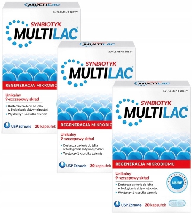 MULTILAC synbiotyk probiotyk + prebiotyk 3x20 kapsułek