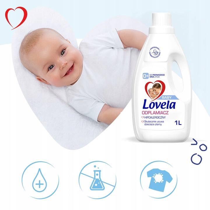 Lovela Baby hipoalergiczny odplamiacz do prania dla dzieci i niemowląt 1 L