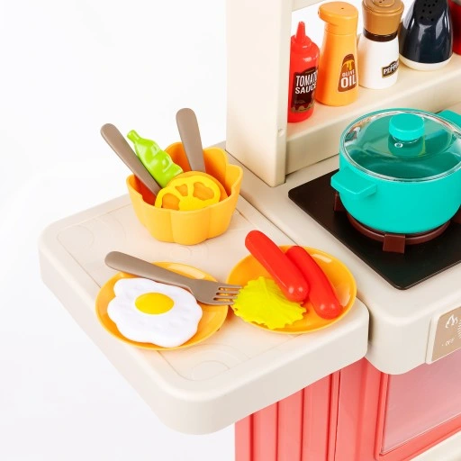 KUCHNIA DLA DZIECI ŚWIATŁO OKAP Z DŹWIĘKIEM KRAN PARA WODA TABLICA KREDOWA