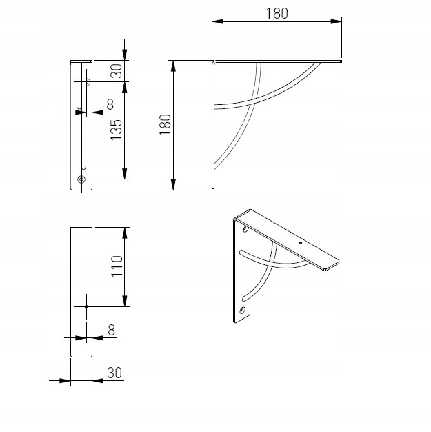 2x Wspornik podpórka półki LOFT pod półkę NEO GTV