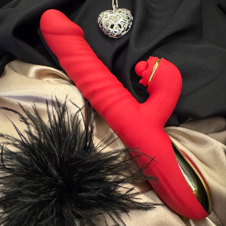 Wibrator Damski Duży Obrotowo Posuwisty Masażer 10 Trybów Wibracji 3w1