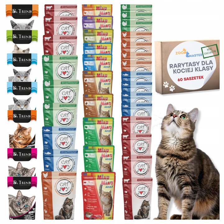 Karma mokra dla kota Saszetka Mix Smaków RARYTASY DLA KOCIEJ KLASY 60