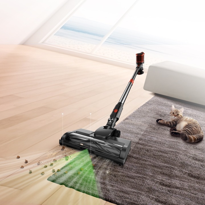 Odkurzacz bezprzewodowy pionowy JIGOO C200 23Kpa 72dB 40Min 1.2L LED