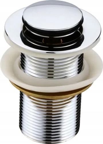 KOREK UMYWALKOWY Z SITKIEM automatyczny bez przelewu klik klak SREBNY