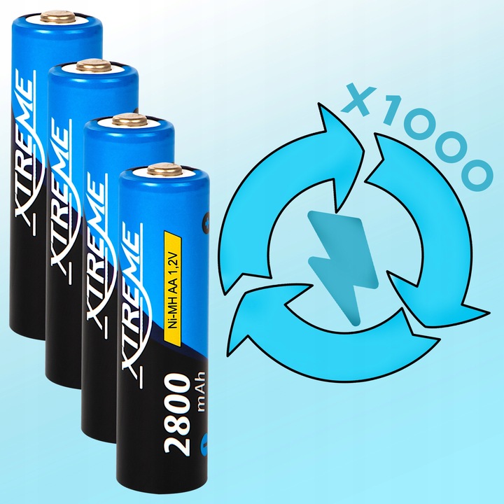 4 SZT AKUMULATOR XTREME Ni-MH AA R6 1.2V 2800mAh