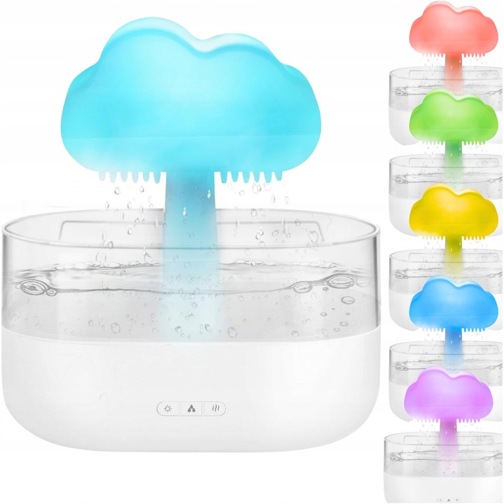 DUŻY NAWILŻACZ POWIETRZA DYFUZOR AROMATERAPIA GRZYBEK LAMPKA NOCNA LED