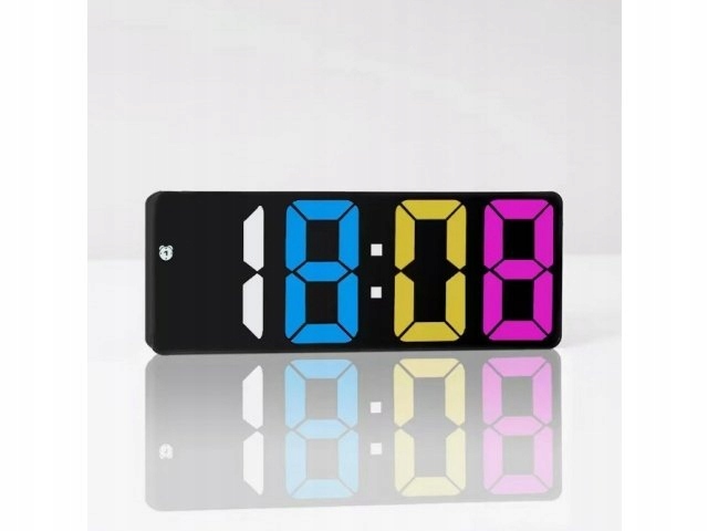 ZEGAR ZEGAREK ELEKTRONICZNY CYFROWY LCD PODŚWIETLANY TEMPERATURA