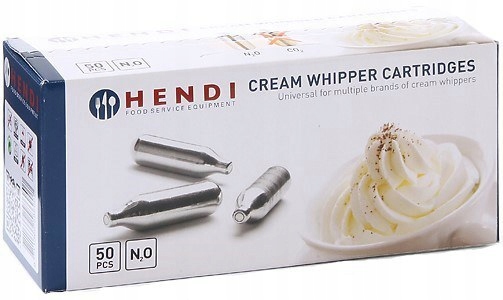 NABOJE DO SYFONU BITEJ ŚMIETANY 50 SZT. N2O HENDI