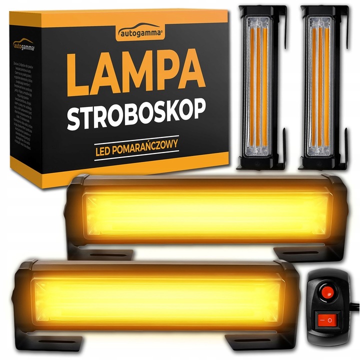 Lampa Stroboskop LED w Atrapę Auto Laweta 12V 24V Pilot 19-Trybów Mocna