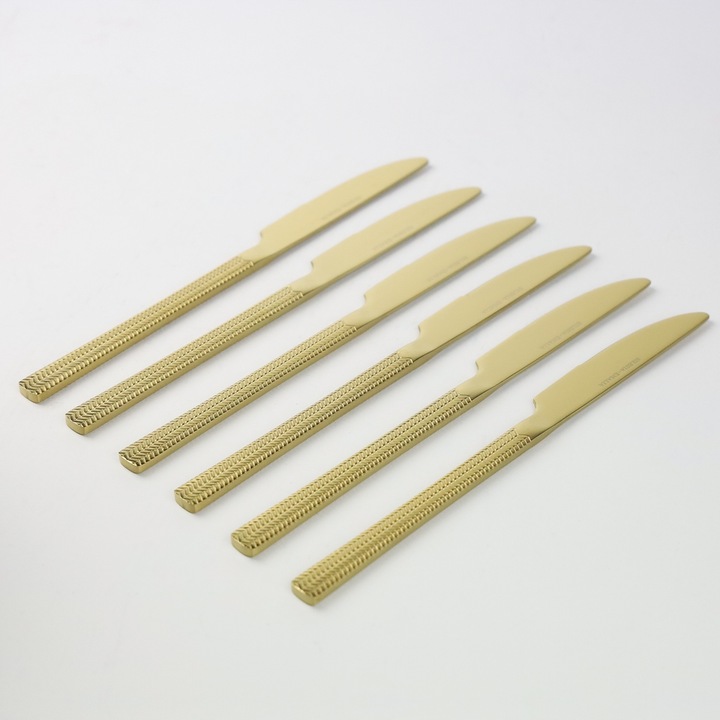 Komplet sztućców sztućce JAGNA 48-elementowy złoty POŁYSK DLA 12 OSÓB ZŁOTE