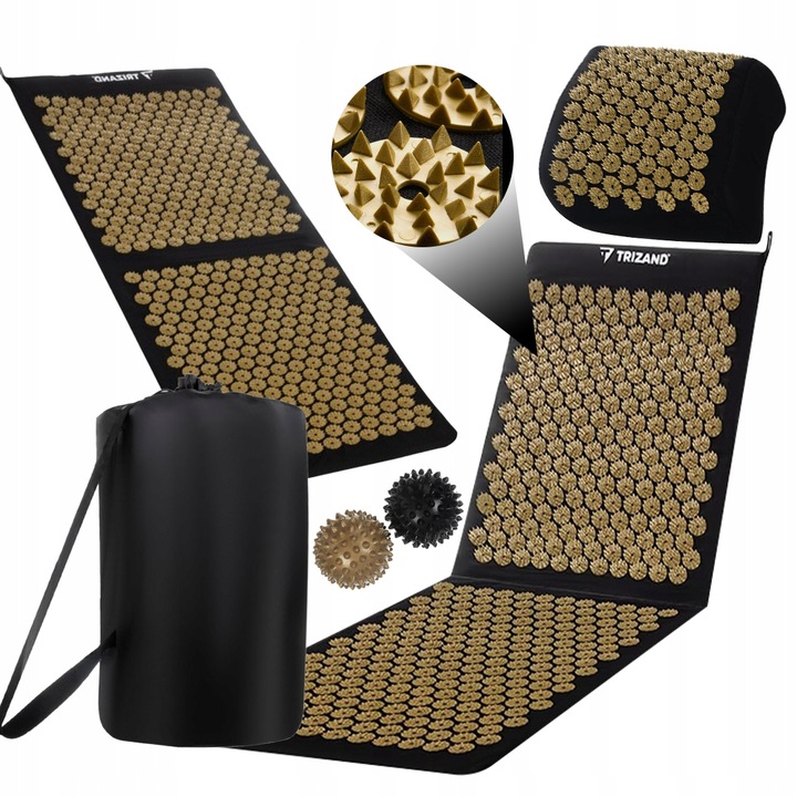 Mata do akupresury TRIZAND + 2 x piłka + poduszka masaż kręgosłupa RELAKS