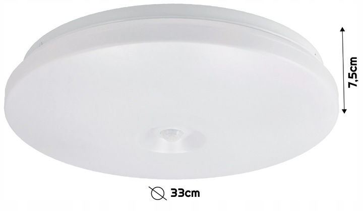 Plafon LED Lampa Sufitowa Z Czujnikiem Ruchu i Zmierzchu 2xE27 PIR