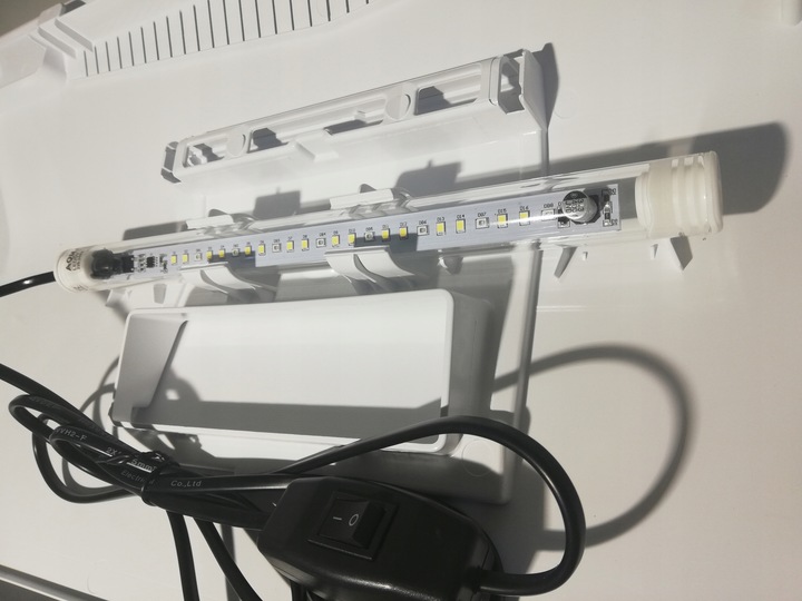 AKWARIUM 60x30x40 72L PROSTY BIAŁY POKRYWA AQUAEL LEDDY DZIEŃ + NOC