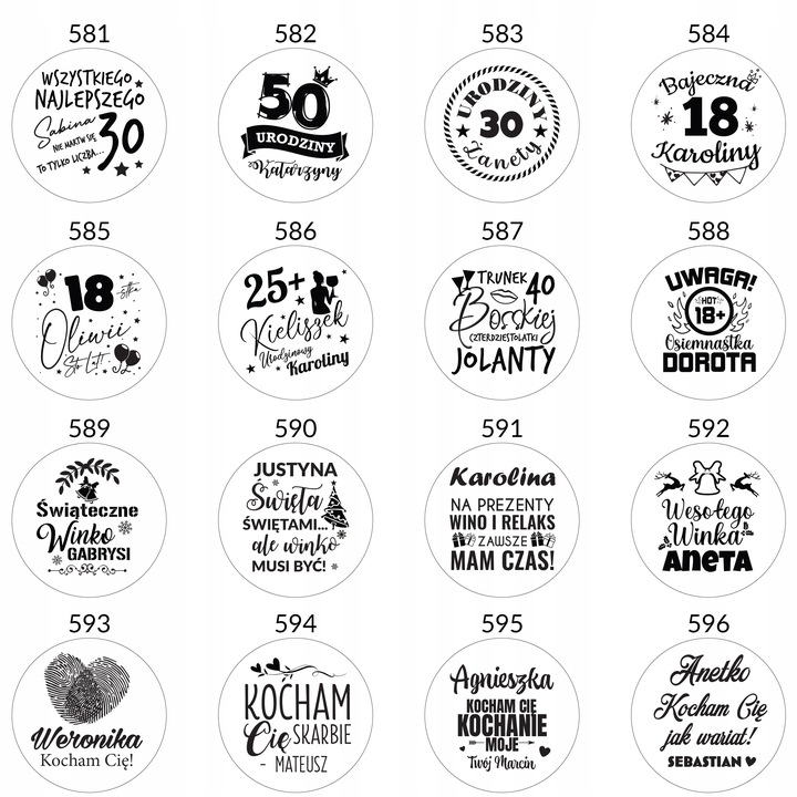 KIELISZEK Z GRAWEREM ZŁOTY PREZENT DLA NIEJ NA URODZINY 18 20 30 40 50