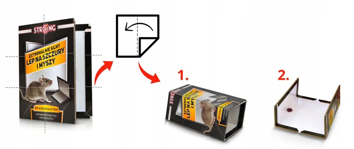 5X DUŻY LEP NA SZCZURY I MYSZY PUŁAPKA LEPOWA Z WABIKIEM 35X22 CM