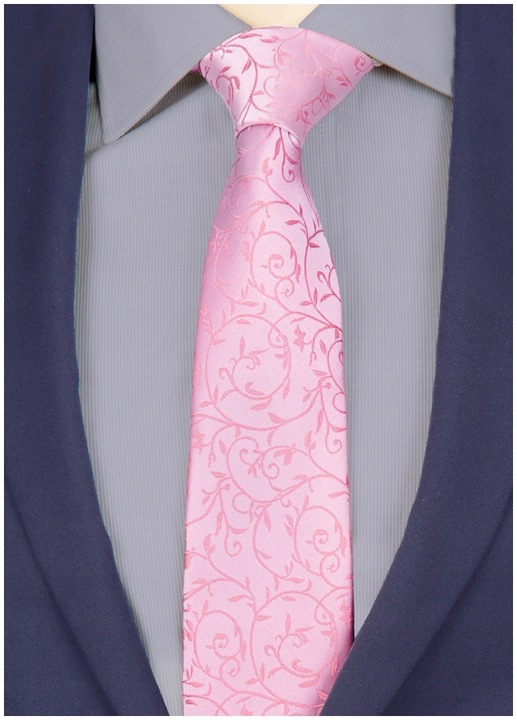 ŻAKARDOWY KRAWAT + POSZETKA Wypustka Męska do Garnituru Mikrofibra