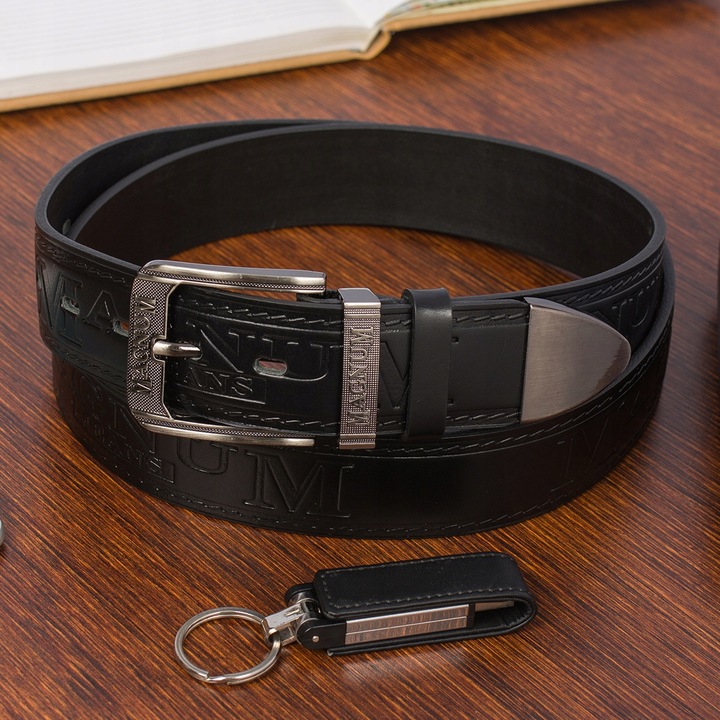 Pasek męski skórzany premium szeroki 4cm klasyczny czarny Beltimore