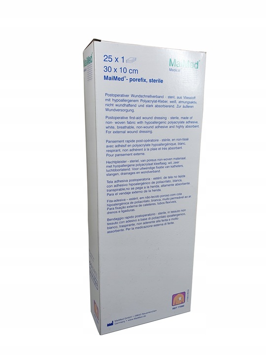 PLASTER Z OPATRUNKIEM STERYLNY NA RANY Z WKŁADEM CHŁONNYM 30x10cm 25szt