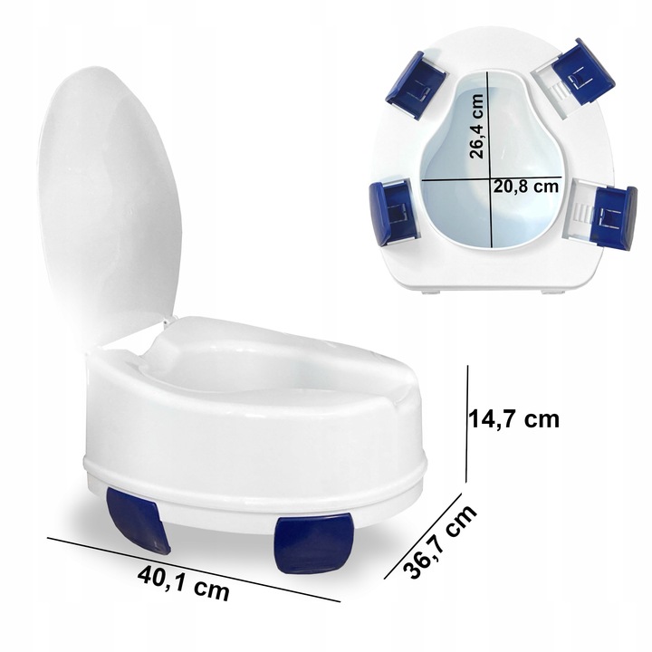 Nasadka na sedes po operacji biodra Nakładka na toaletę dla seniora WC