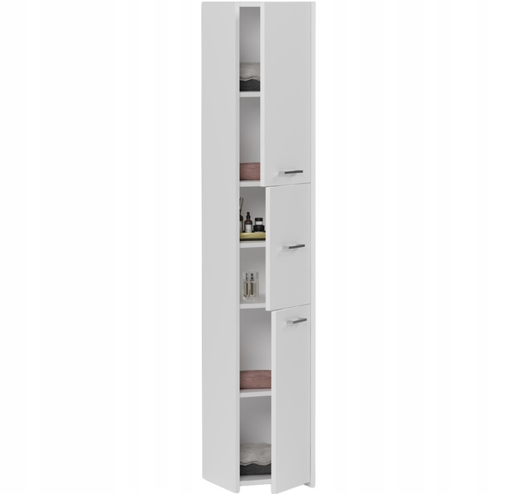 SZAFKA ŁAZIENKOWA REGAŁ SŁUPEK 30cm 3 DRZWI BIAŁA