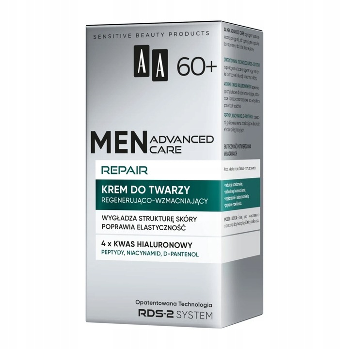 AA MEN ADVANCED CARE REPAIR 60+ krem do twarzy regenerująco-wzmacniający