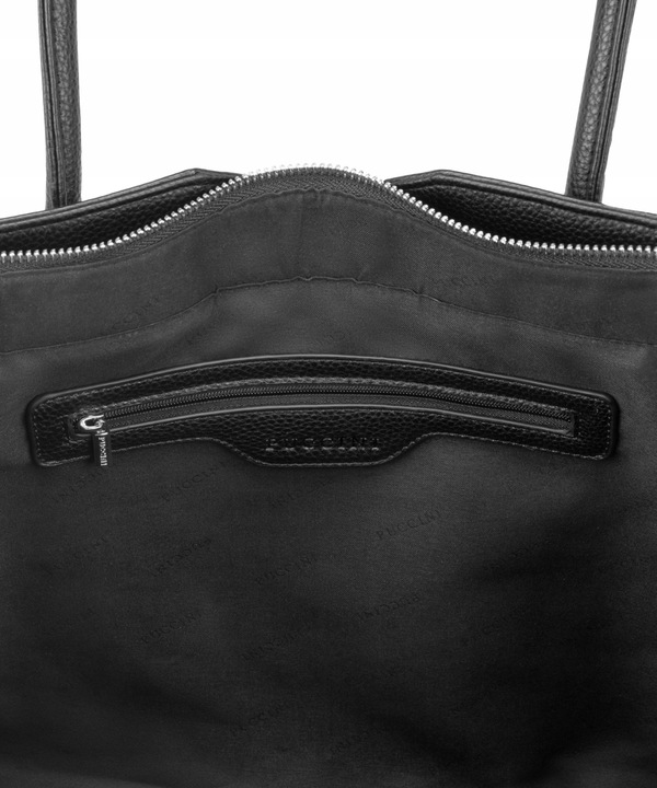 Torebka Shopper Damska PUCCINI Duża Mieści A4 Czarna Z Wycięciami BML053D-1